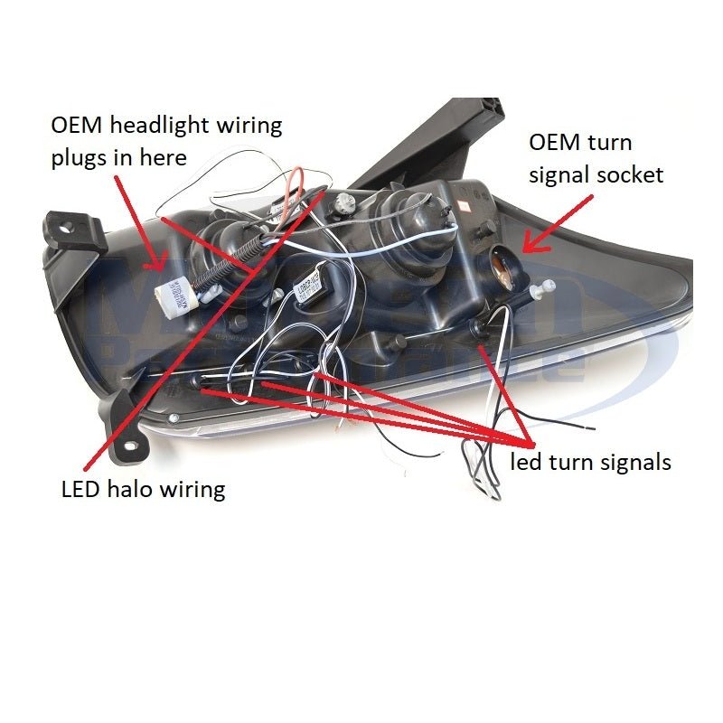 V2 Projector Halo LED Headlights PAIR  07-11 Caliber