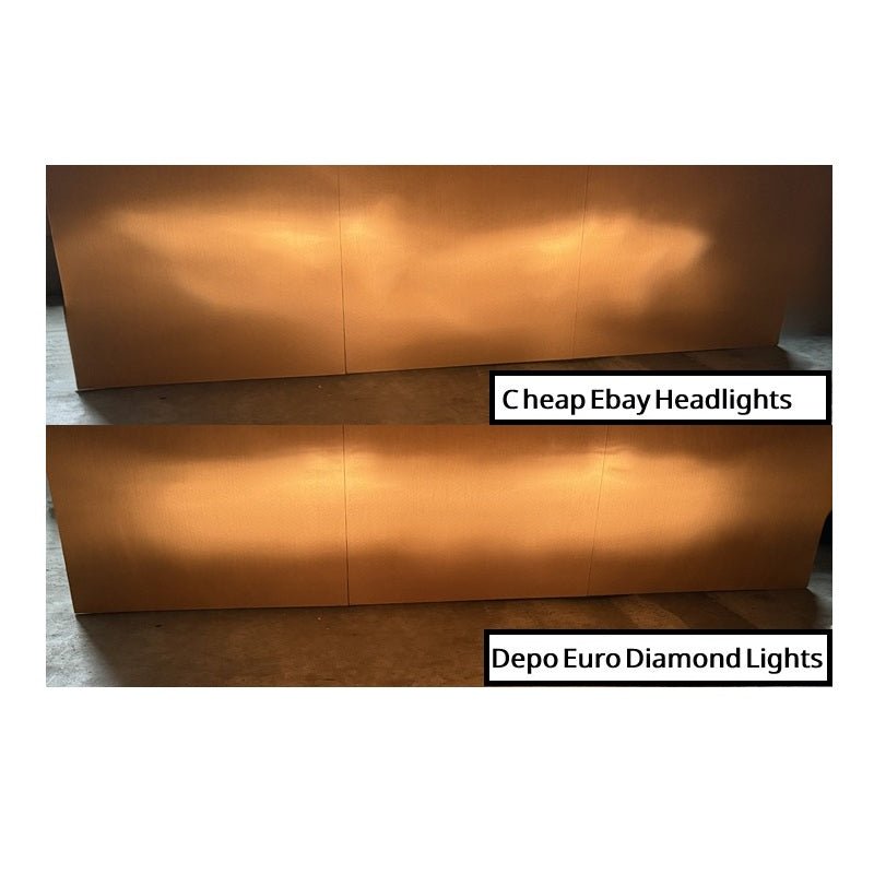 DEPO Euro Diamond Chrome Headlights PLUS front turn signals, 95-99 Neon