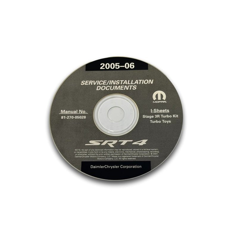 Mopar Stage 2/3 Service/Installation CD, 03-05 Neon SRT-4